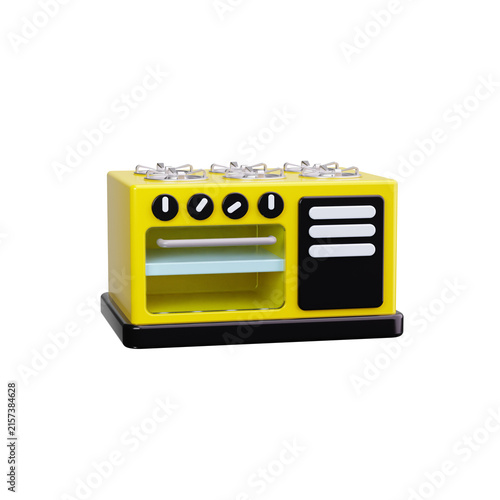 Stove 3d render icons