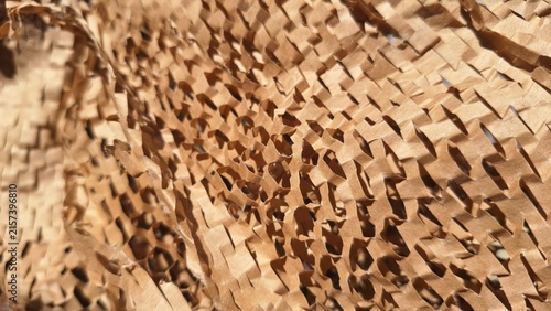 Brown Honeycomb Paper Texture Packaging Material Close-Up