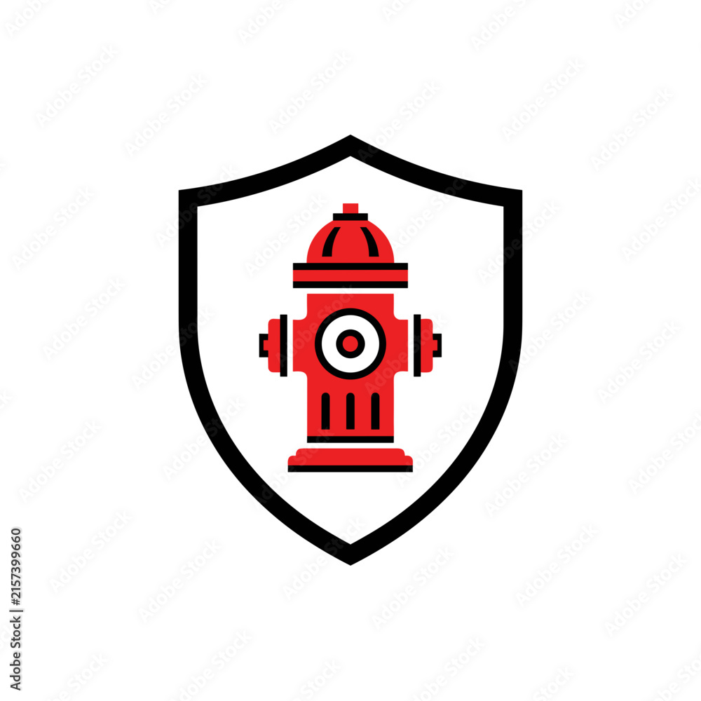 Naklejka premium Emergency Fire Hydrant Badge Logo Design
