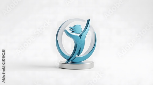 Abstract Blue and White Human Figure Sculpture for Modern Art Decor