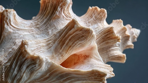 Fototapeta kuchenna Detailed Close-Up of Spiral Shell with Intricate Patterns and Textures