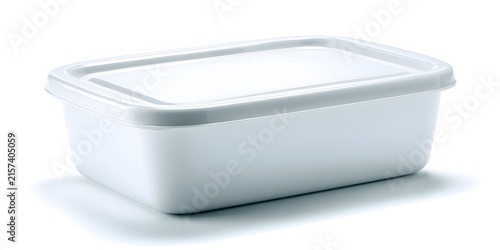 Rectangular white food storage container with snapon lid