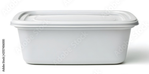 A rectangular food container with a lid for storage is shown on a clean white background.