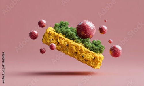 Visualizing the breakdown process of food photography studio 3d render creative environment eye-level view