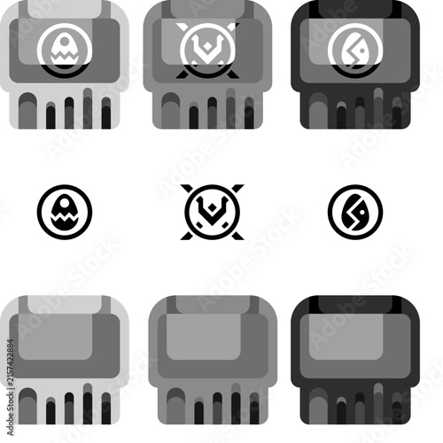 Grayscale Computer chip and simbols