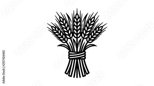 Foto Minimalist Wheat Sheaf Vector Icon