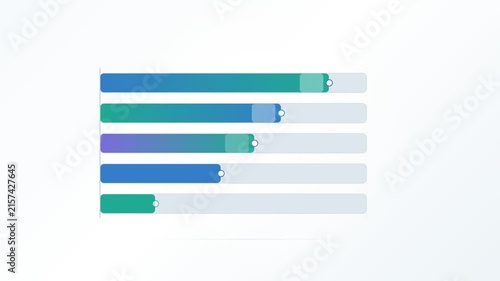 Animated Horizontal Bar Chart Growth on White Background