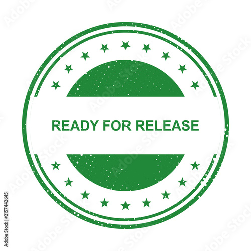 Quadro su tela Ready for release green circular badge with white text isolated on transparent b