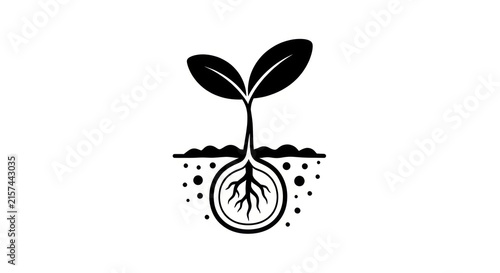 Bild auf Leinwand Sprouting Plant Seedling Growth Icon.