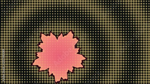 Animated Pink Burst Shape Pulsing Against a Dotted Pattern Background