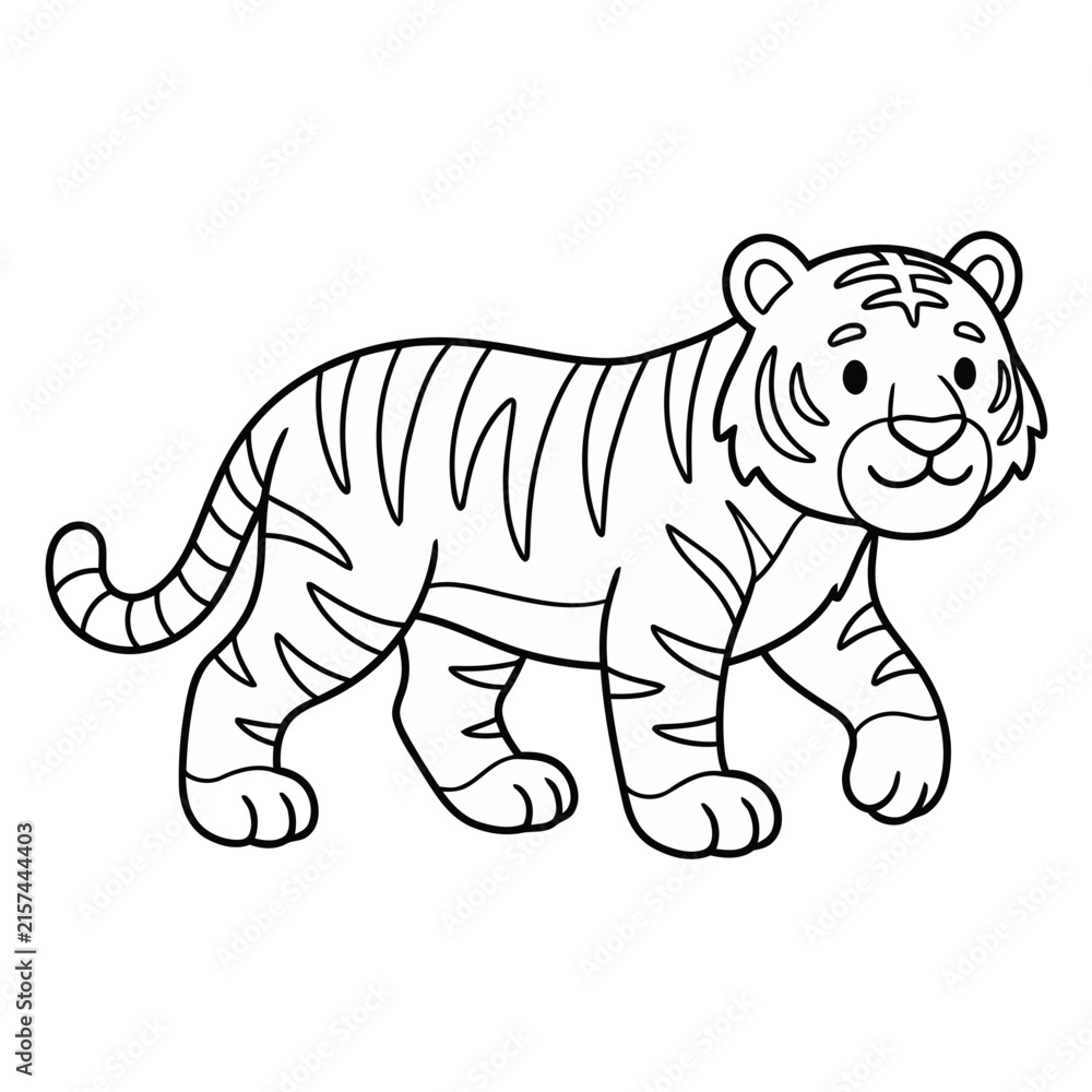 Obraz premium Cartoon tiger walking