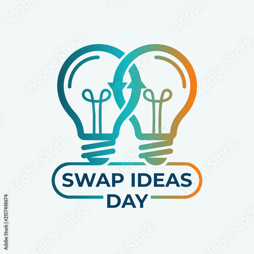 Share creative thoughts and exchange knowledge with this light bulb concept graphic celebrating Swap Ideas Day