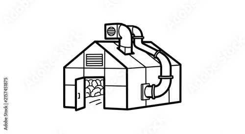 Cuadro en lienzo Industrial building with ventilation system.