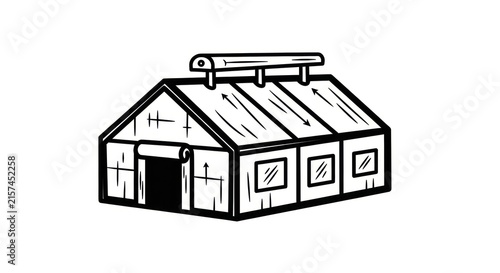 Obraz na płótnie Simple house with a gable roof.