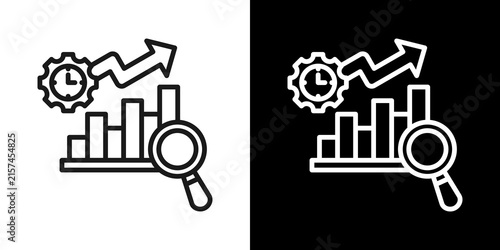 Progress Tracking Icon Of Line Black And White Style