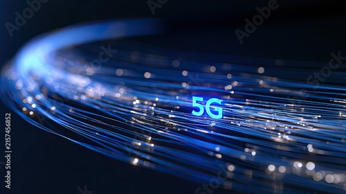 Glowing blue digital lines illuminate a network, symbolizing fast connectivity