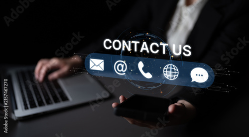 Canvastavla UI concept for contact us section showing icons for email, web, phone, and message
