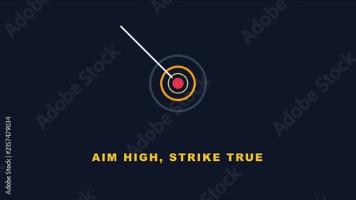 Aim strike true: minimalist business target motion for success and achievement concepts animation 4k
