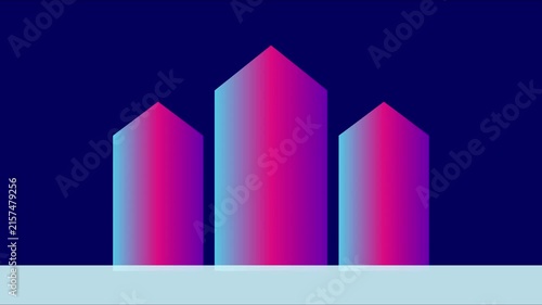 Abstract gradient growth bar chart animation with rising data points for business analytics and financial success concepts 4k