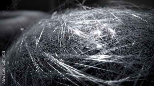 Obraz w ramie Intricate Silver Threads Forming a Delicate Metallic Network with Subtle Sparkle