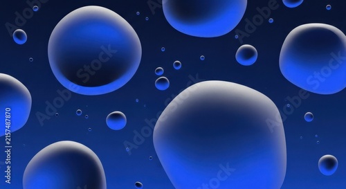 Close up of water droplets on a blue surface.