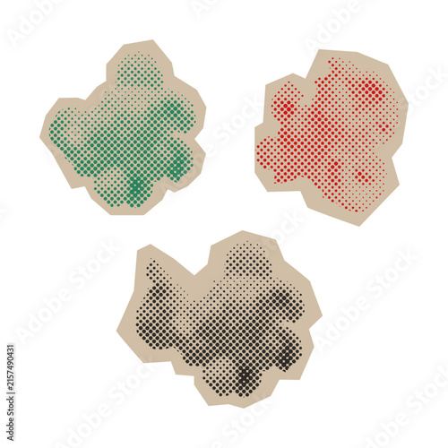 Popcorn halftone collage in a trendy dotted pop art style