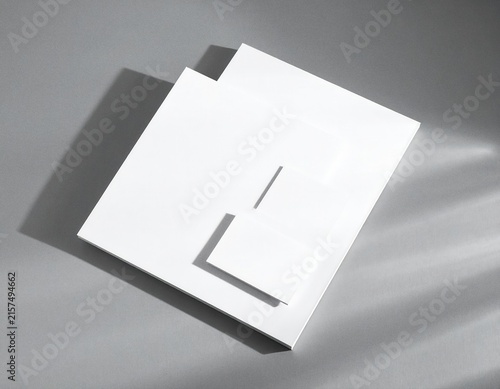 Minimal Blank Paper Stationery Branding Mockup with Soft Shadows