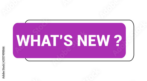 What’s New Purple Speech Bubble with Question Mark and Rounded Label Design