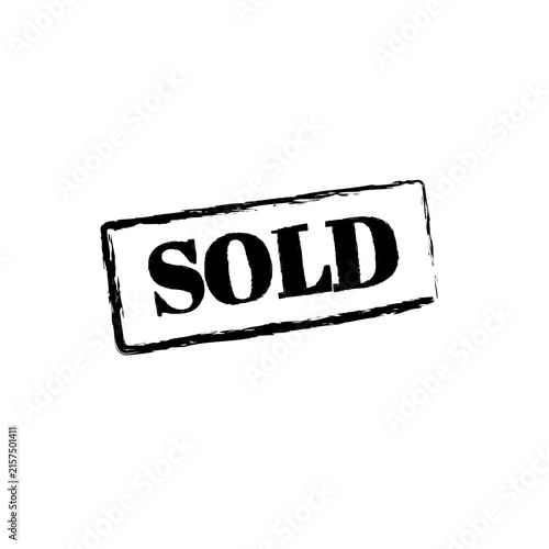 Distressed Grunge Black SOLD Rubber Stamp Vector Badge Icon

