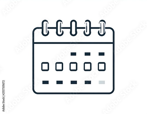 Outline calendar icon with minimalist grid design.
