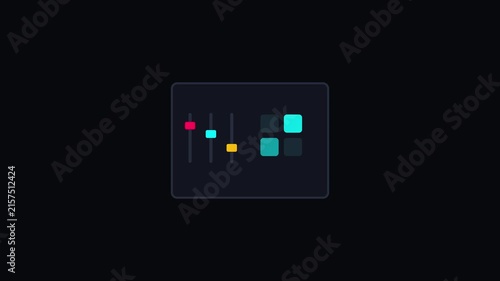 Minimalist digital interface animation with moving sliders and interactive ui for tech and software projects 4k