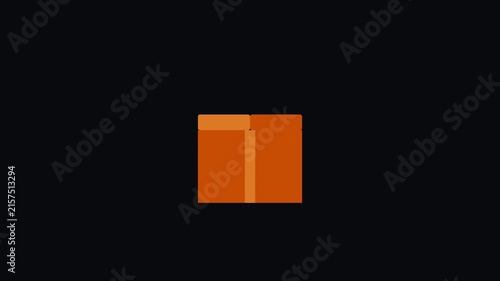 Minimalist geometric animation: yellow triangle transforming into orange square on 4k black background