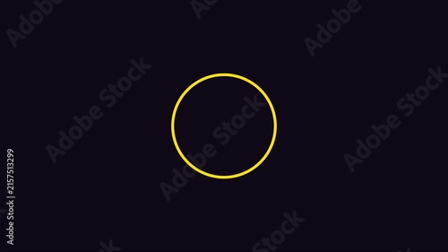 Minimalist geometric diamond animation with pulsing yellow circle loop for modern ui and digital branding 4k