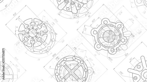 Technical drawing .Mechanical Engineering background .Technology banner.