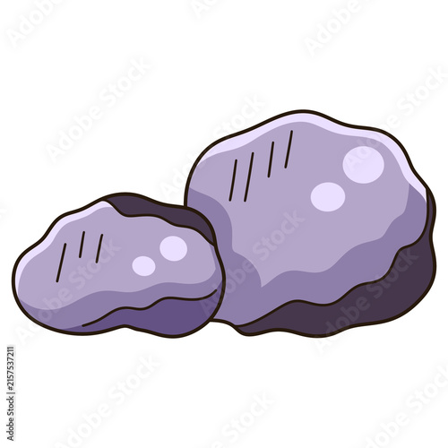 Cute purple stone cartoon hand drawn minimal aquarium rock graphic for fish tank decor