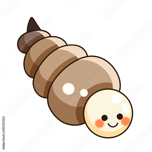 Cute seashell cartoon hand drawn minimal brown snail graphic for children book pattern decor
