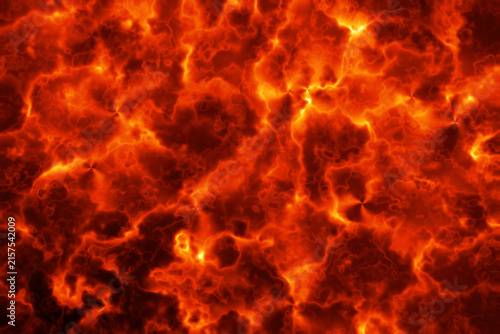 фотографія Bright orange and red lava texture with hot glowing magma patterns flowing in a