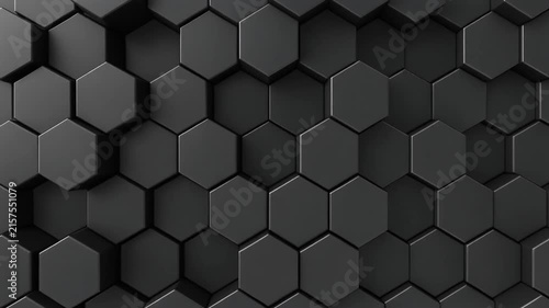 Abstract Dark Hexagonal Surface Motion Background