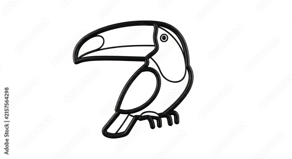 Naklejka premium Colorful illustration of a toucan bird.