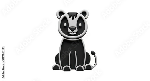 Cute black and white panda bear.
