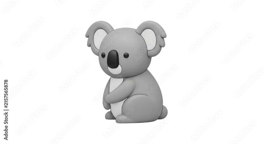 Naklejka premium Cute koala bear toy sitting down.