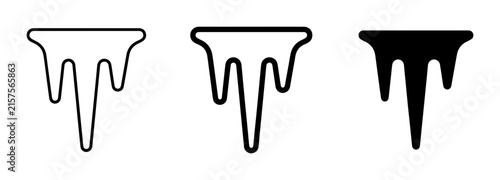 Icicle Icons Black White Outline Solid Shapes