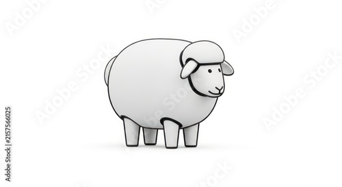 Cute sheep standing alone outdoors.