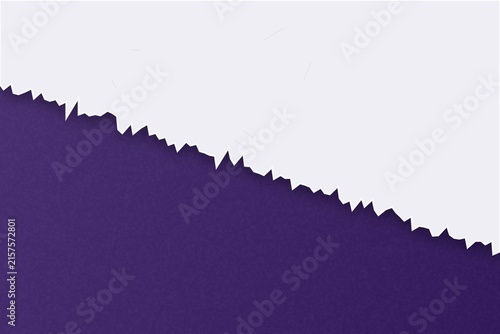Purple background with white paper rip effect for creative visual design.
