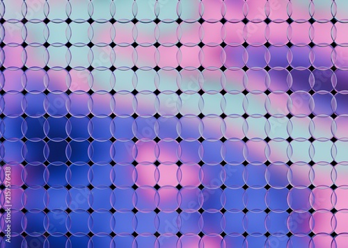 Abstract 3D render of interlocking translucent circles with gradient colors