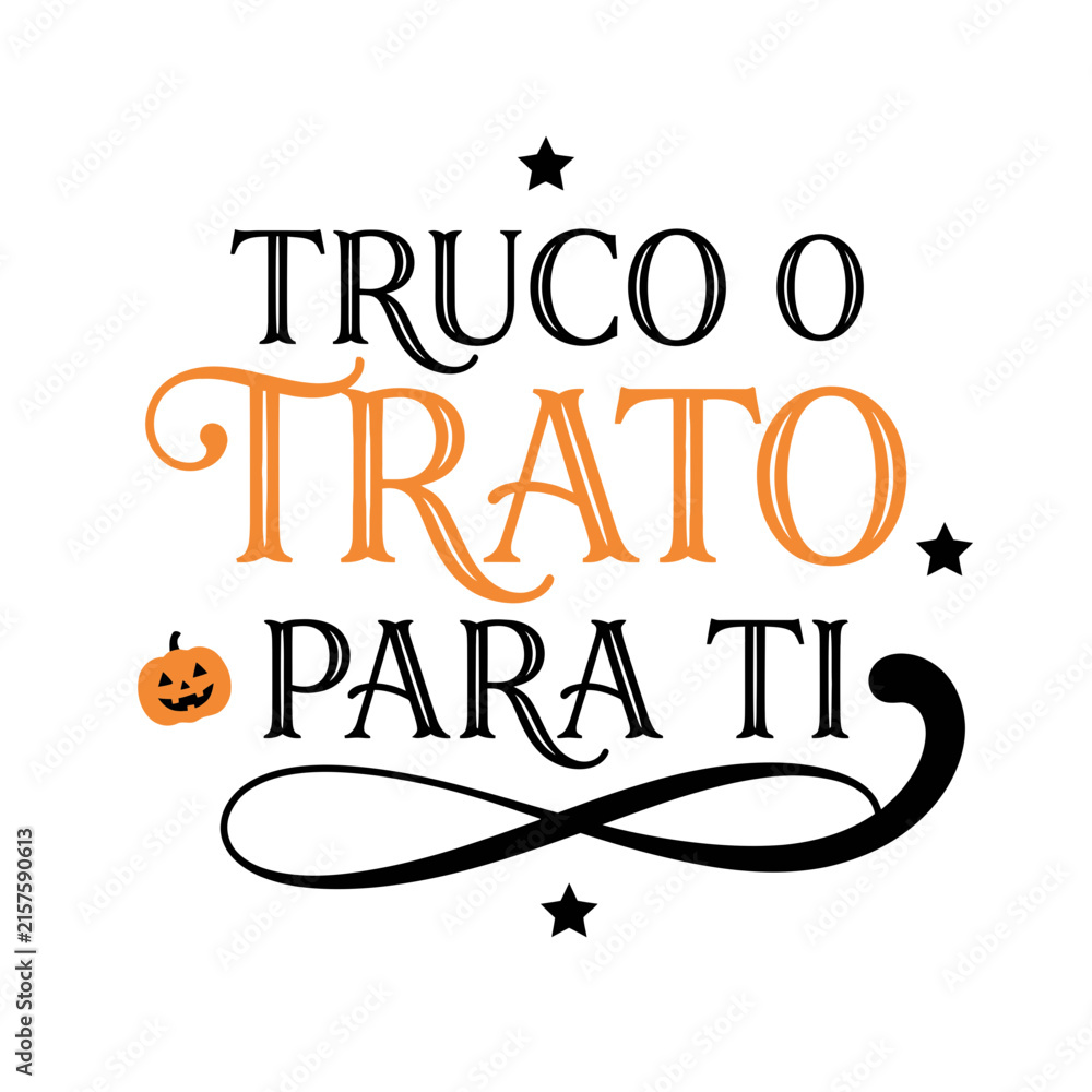 Obraz premium Truco o trato, Tipografía de Halloween Estilo Retro Letra. Texto en naranja y negro. Tipografía con Calabaza. Diseño de fuente vectorial. Imprimible para fiestas. editable svg