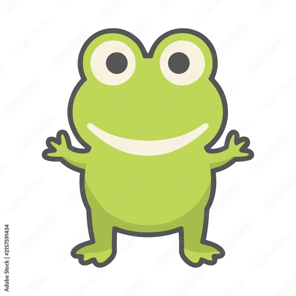 Fototapeta premium Cartoon frog waving