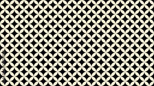 Quatrefoil Monochrome Overlapping Circles Pattern Background