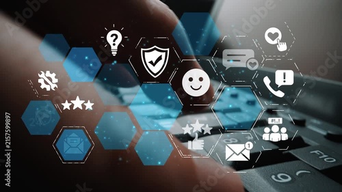 FAQ and online help icons show question, answer, and support system. FAQ improves online help experience, customer service quality, and FAQ knowledge access. Funnel
