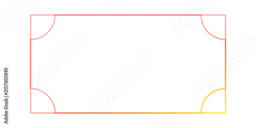Konstfotografi Simple rectangular frame with rounded corners and vibrant gradient lines in red